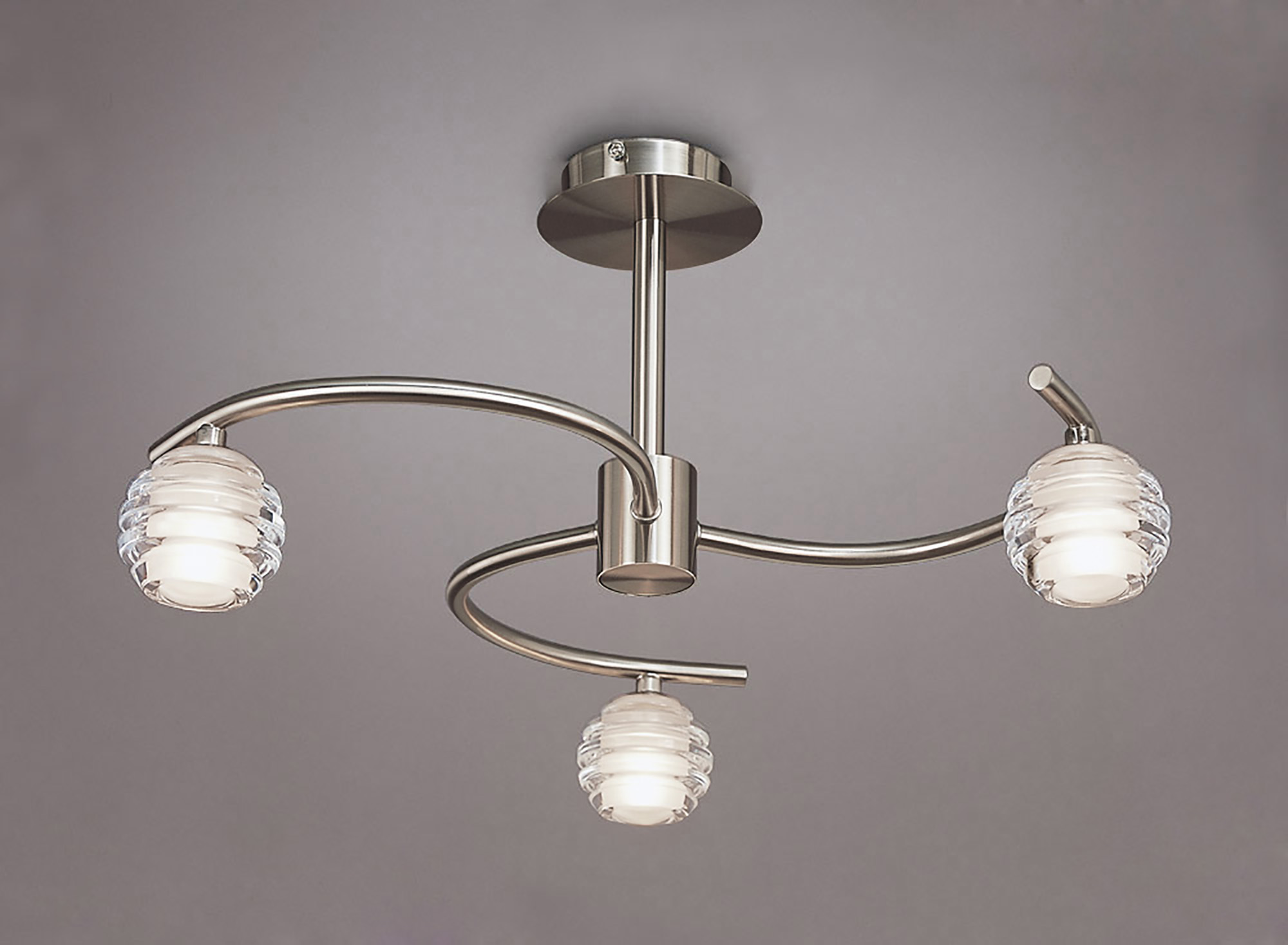 Sphere Satin Nickel Ceiling Lights Mantra Semi Flush Fittings